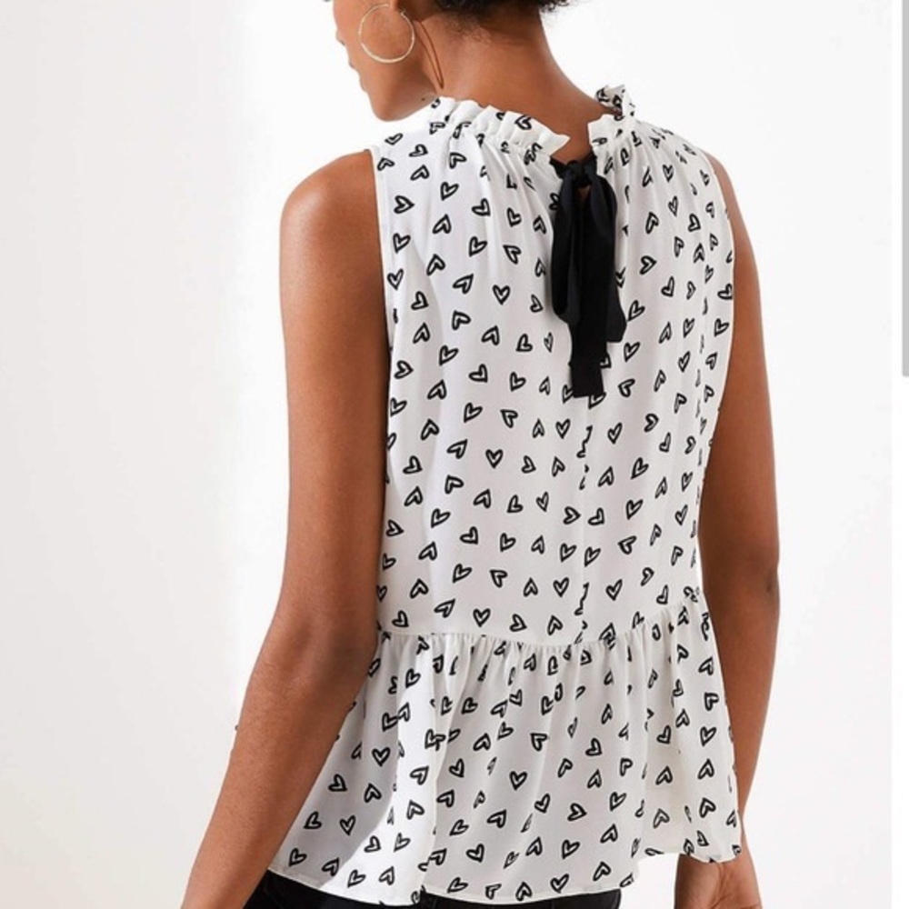 Loft White Peplum Heart Top Size 20 plus